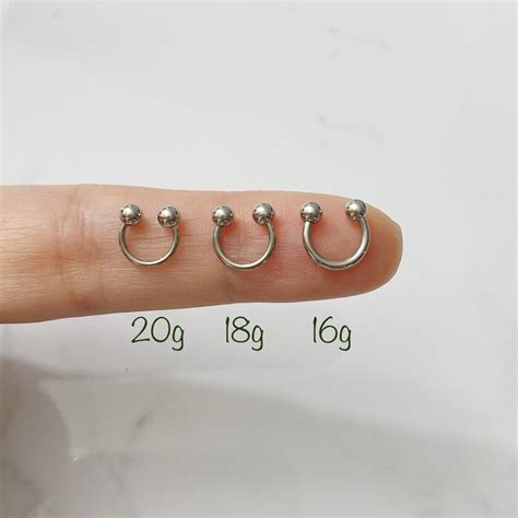 16g septum ring|16g horseshoe septum ring.